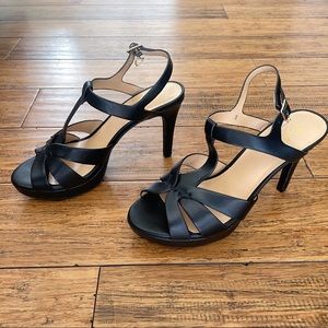 Thalia Sodi black peep toe Verrda slingback heels